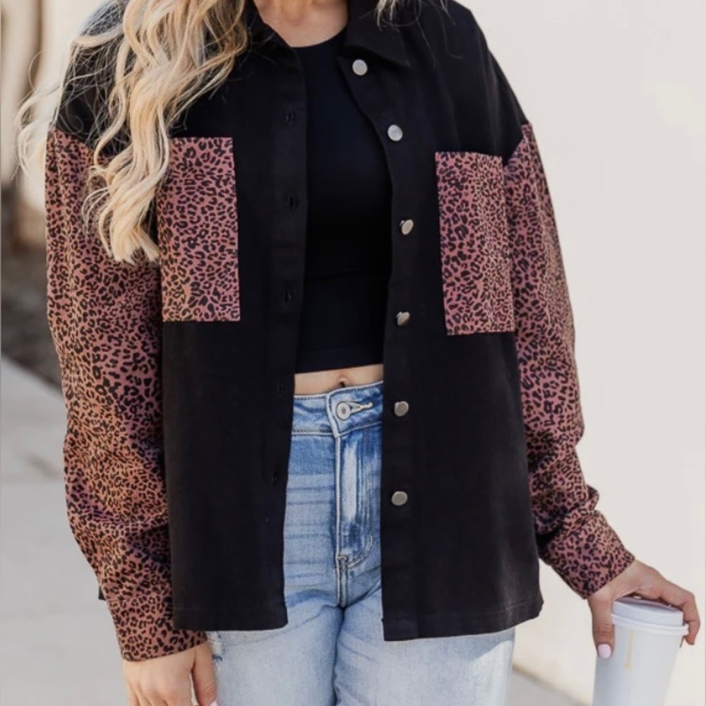 Leopard Print Button Up - image 1